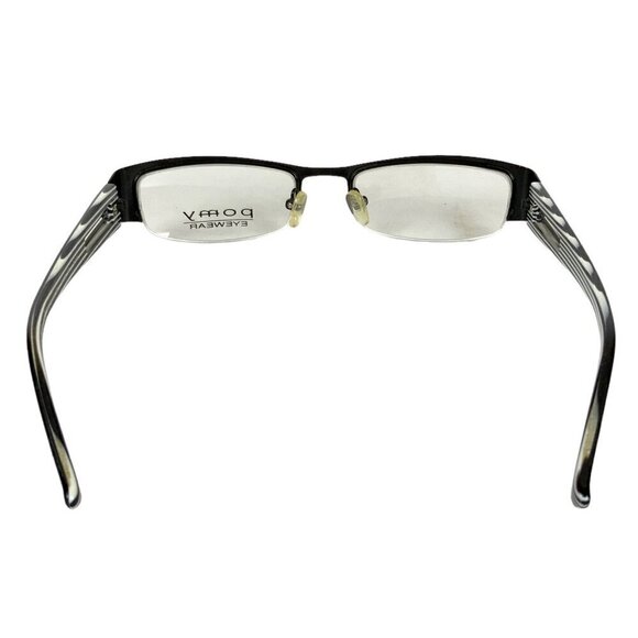 Pomy Eyewear Eyeglass Frames Black Metal Half Rim Rectangle 52 19 140 - Picture 6 of 10